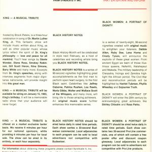 Promo text for 1983 National Syndicate It! Media and radio shows.